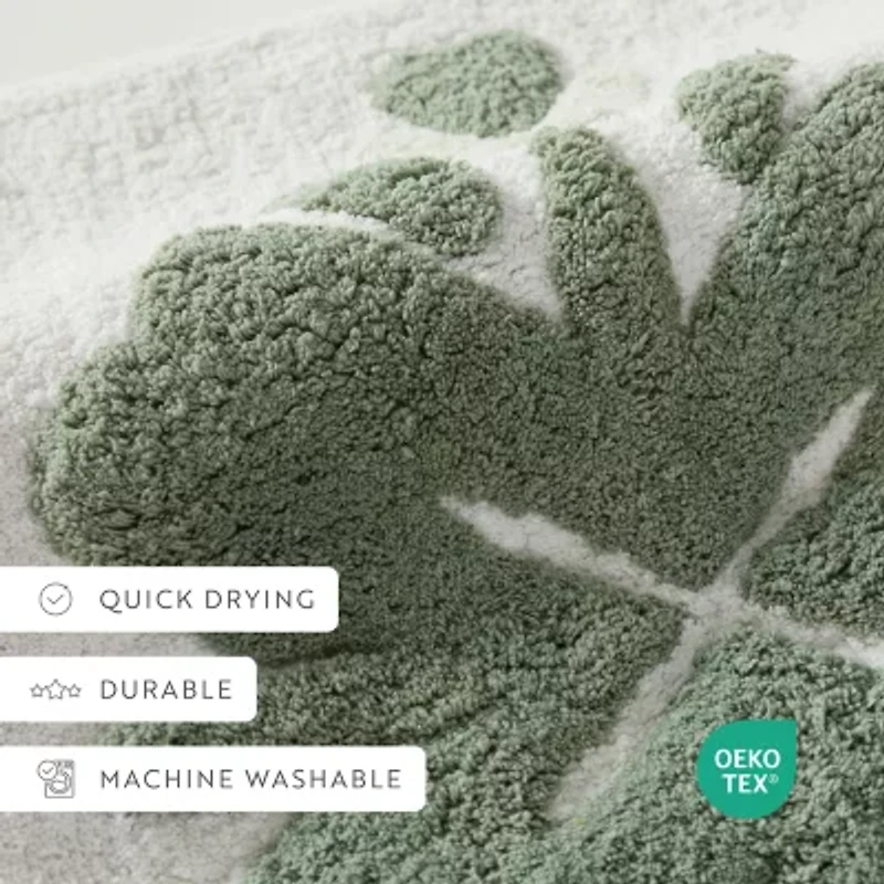 Casual Comfort Flower Pattern Cotton Bath Mat