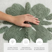 Casual Comfort Flower Pattern Cotton Bath Mat