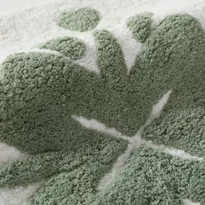 Casual Comfort Flower Pattern Cotton Bath Mat