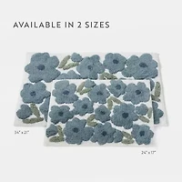 Casual Comfort Blossoms Pattern Cotton Bath Mat