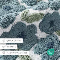 Casual Comfort Blossoms Pattern Cotton Bath Mat