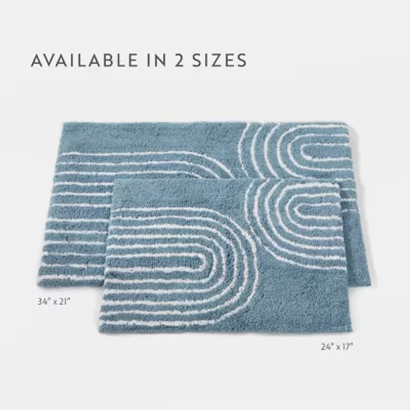 Casual Comfort Rainbow Pattern Cotton Bath Mat