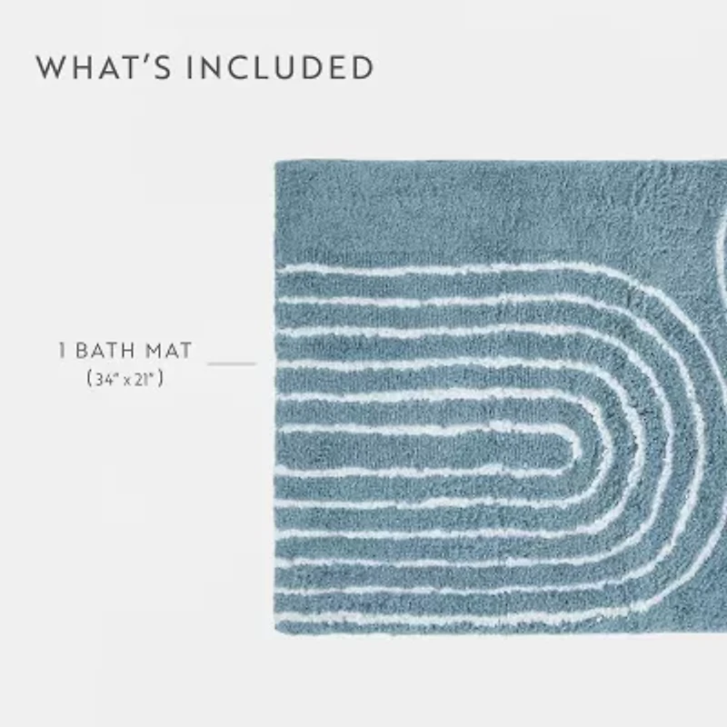 Casual Comfort Rainbow Pattern Cotton Bath Mat