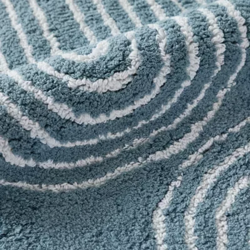 Casual Comfort Rainbow Pattern Cotton Bath Mat