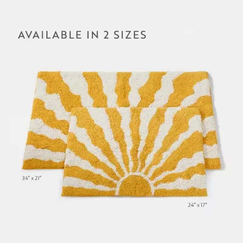 Casual Comfort Sunray Design Cotton Bath Mat