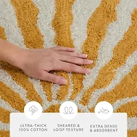 Casual Comfort Sunray Design Cotton Bath Mat