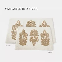 Casual Comfort Folk Leaves Pattern Cotton Bath Mat