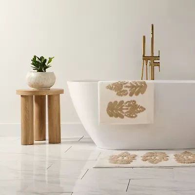 Casual Comfort Folk Leaves Pattern Cotton Bath Mat