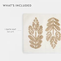 Casual Comfort Folk Leaves Pattern Cotton Bath Mat