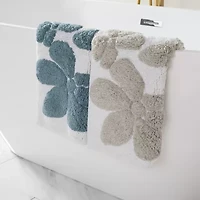 Casual Comfort Modern Floral Pattern Cotton Bath Mat