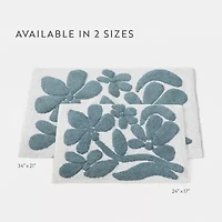 Casual Comfort Modern Floral Pattern Cotton Bath Mat