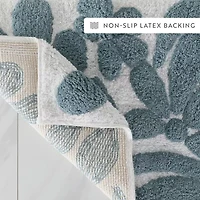 Casual Comfort Modern Floral Pattern Cotton Bath Mat