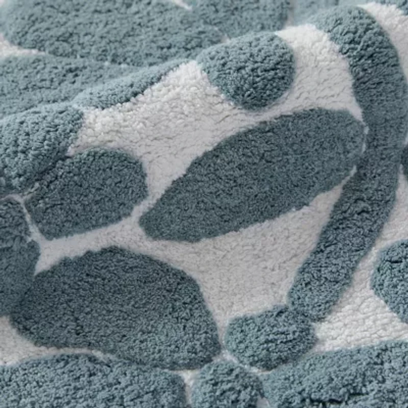 Casual Comfort Modern Floral Pattern Cotton Bath Mat