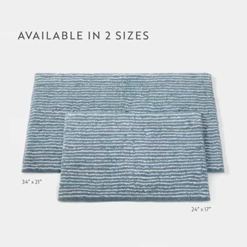 Casual Comfort Pinstripe Cotton Bath Mat