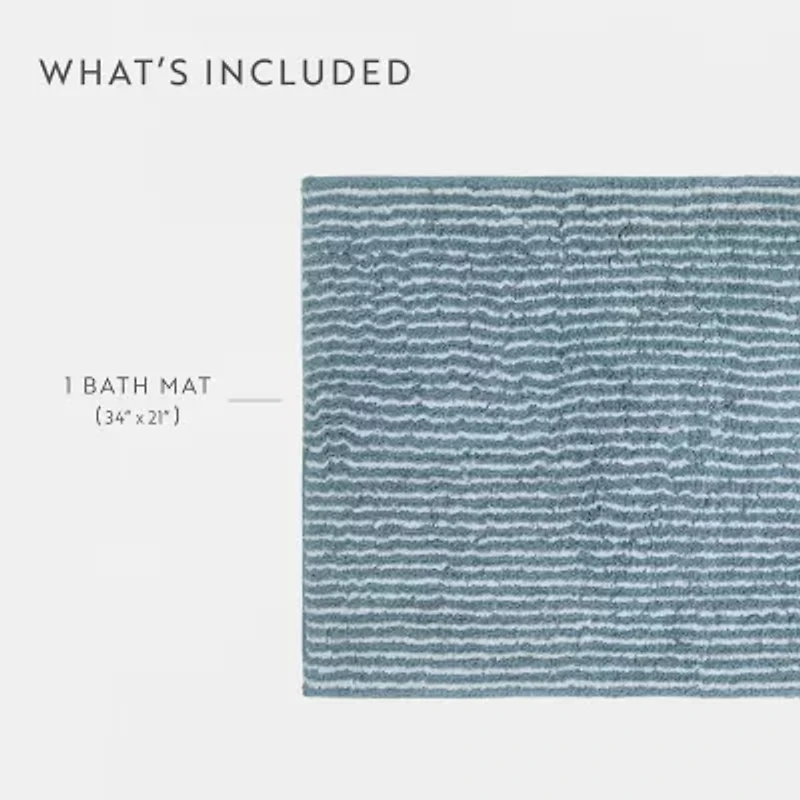 Casual Comfort Pinstripe Cotton Bath Mat