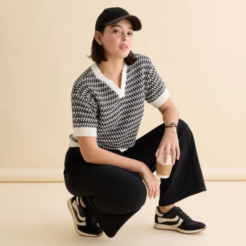 Stylus Womens Wide Leg Mid Rise Lounge Pant