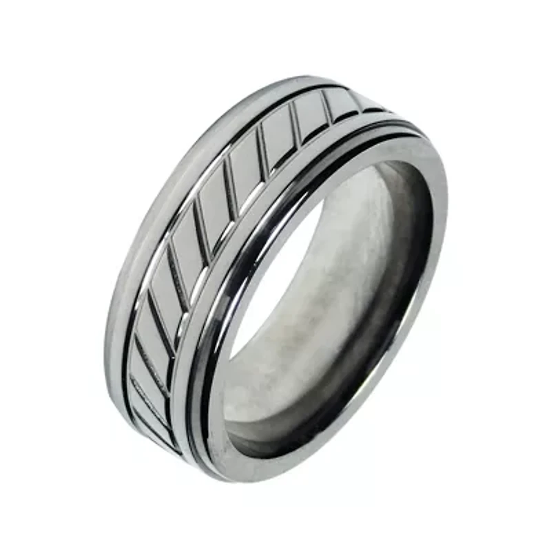 Mens 8mm Titanium Wedding Band