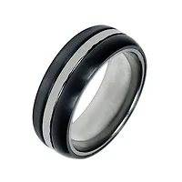 Mens 8mm Two-Tone Titanium Wedding Band