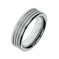 Mens 7mm Groove Cobalt Wedding Band