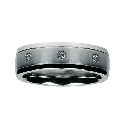 Mens 1/10 CT.T.W. Natural Diamond Cobalt Wedding Band