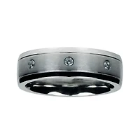 Mens 1/10 CT.T.W. Natural Diamond Cobalt Wedding Band