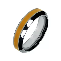 Mens Cobalt and 10K Yellow Gold Inlay Wedding Band