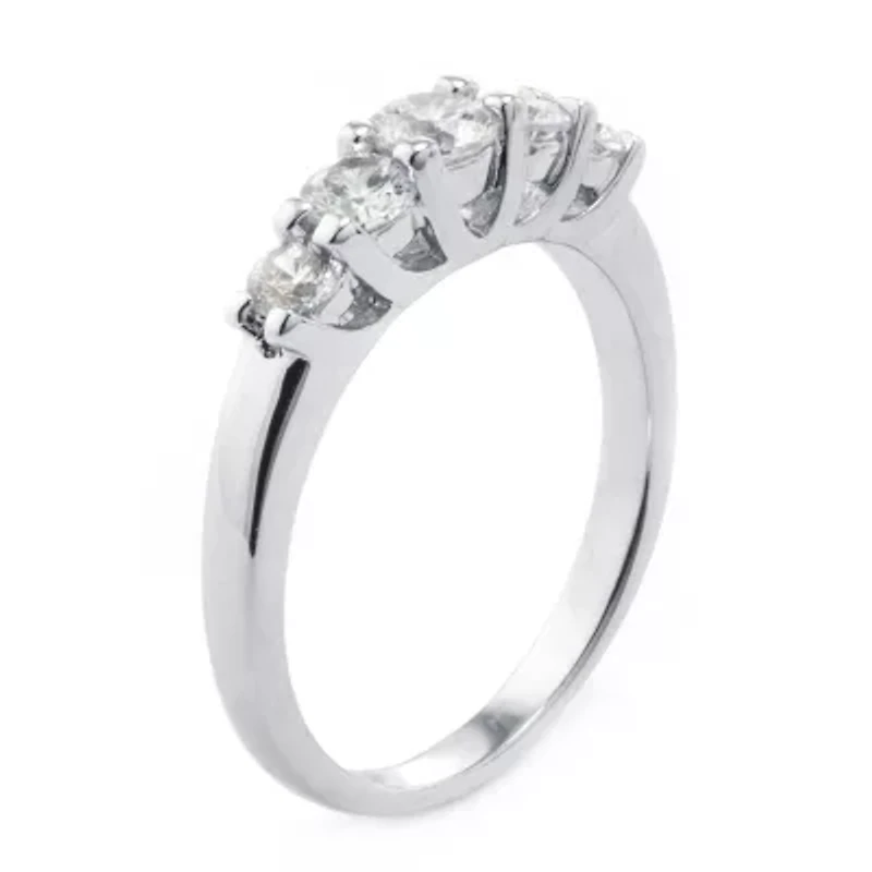 Sparkle Allure Womens 2MM Cubic Zirconia Pure Silver Over Brass Band