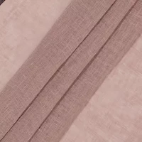 Fieldcrest Luxury Linen Border Stripe Rod Pocket Back Tab Sheer Single Curtain Panel