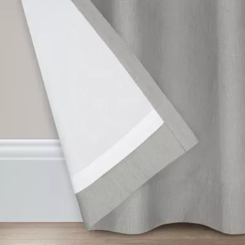 Fieldcrest Luxury Alden Linen Rod Pocket Back Tab Light-Filtering Single Curtain Panel