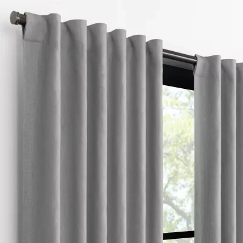 Fieldcrest Luxury Alden Linen Rod Pocket Back Tab Light-Filtering Single Curtain Panel