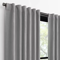 Fieldcrest Luxury Alden Linen Rod Pocket Back Tab Light-Filtering Single Curtain Panel