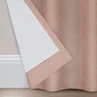 Fieldcrest Luxury Alden Linen Rod Pocket Back Tab Energy Saving 100% Blackout Single Curtain Panel