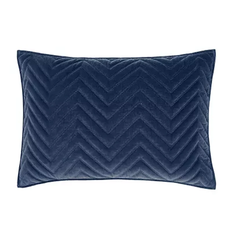 Fieldcrest Luxury Cotton Chevron Velvet Quilt