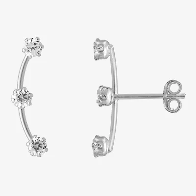 Itsy Bitsy Cubic Zirconia Sterling Silver 3/4 Inch Stud Earrings