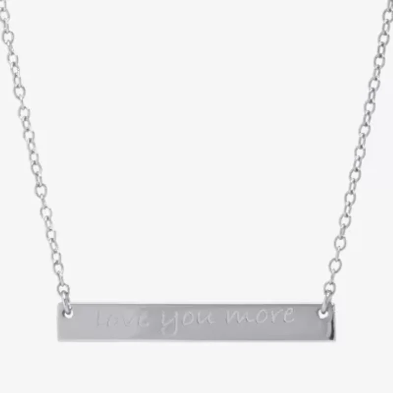 Silver Treasures Womens Sterling Silver Bar 16 Inch Pendant Necklace