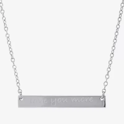 Silver Treasures Womens Sterling Silver Bar 16 Inch Pendant Necklace