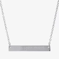 Silver Treasures Womens Sterling Silver Bar 16 Inch Pendant Necklace