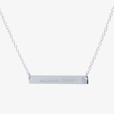 Silver Treasures Mama Bear Womens Sterling Silver 16 Inch Pendant Necklace