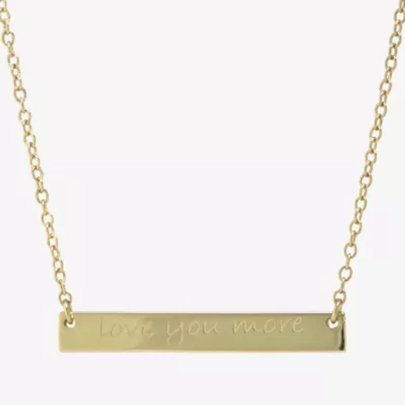 Silver Treasures Womens 14K Gold Over Silver Bar 16 Inch Pendant Necklace