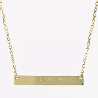 Silver Treasures Womens 14K Gold Over Silver Bar 16 Inch Pendant Necklace