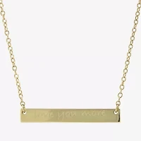 Silver Treasures Womens 14K Gold Over Silver Bar 16 Inch Pendant Necklace