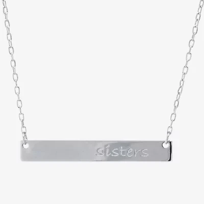 Silver Treasures Sisters Sterling Silver 16 Inch Cable Pendant Necklace