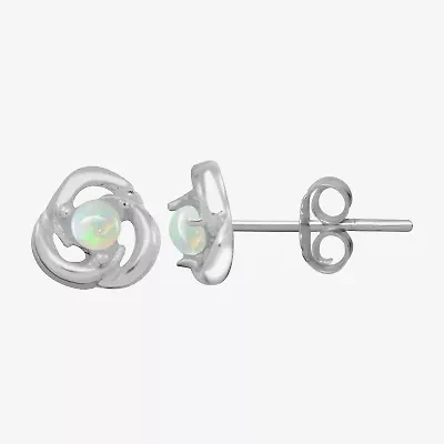 Itsy Bitsy 1/10 CT. T.W. White Opal Sterling Silver 6.5mm Stud Earrings