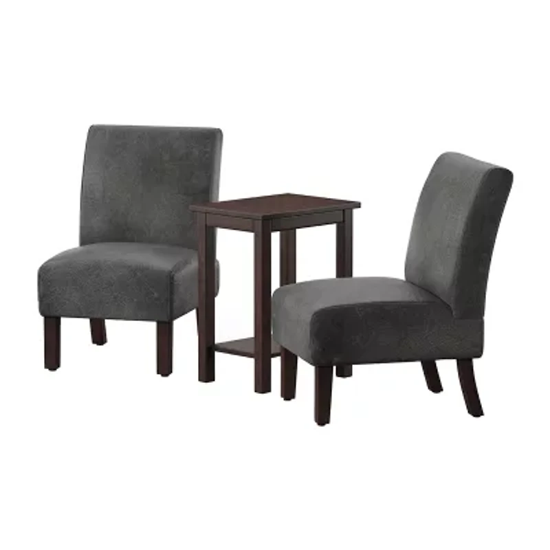 3-pc. Upholstered Slipper Chair