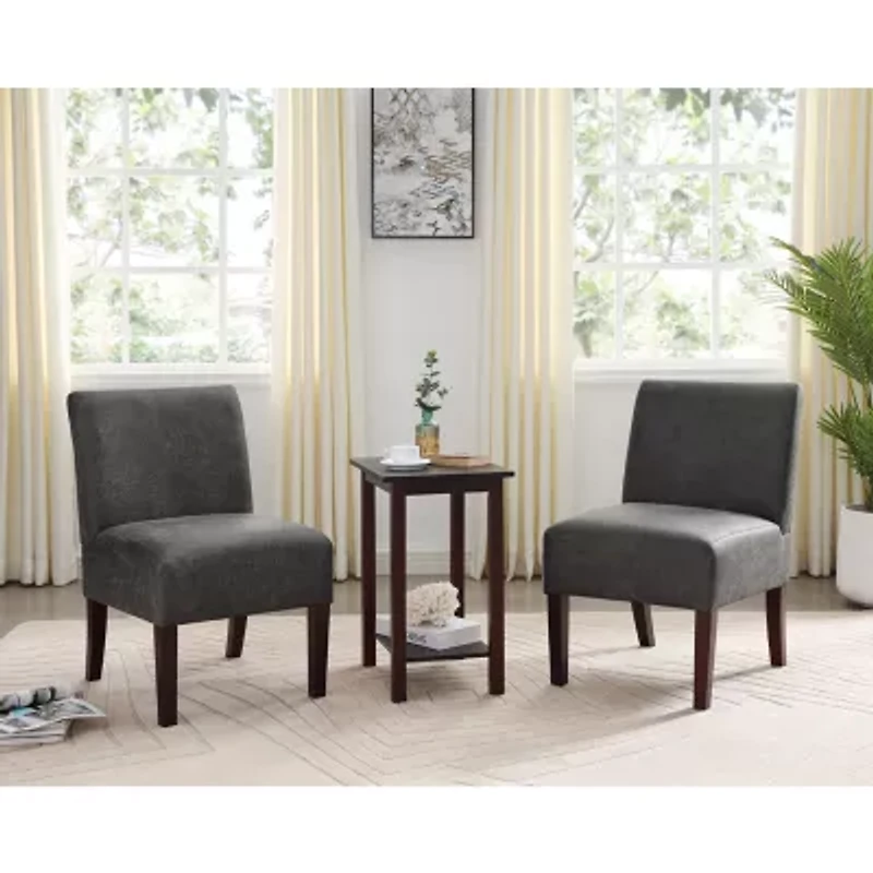 3-pc. Upholstered Slipper Chair