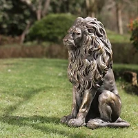 Glitzhome 20.75" Mgo Standing Lion Figurine