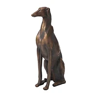 Glitzhome 30.25" Mgo Sitting Greyhound Dog Figurine