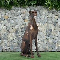 Glitzhome 30.25" Mgo Sitting Greyhound Dog Figurine