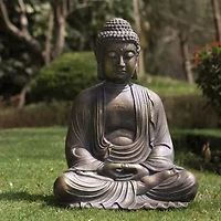Glitzhome 22.75" Mgo Meditating Buddha Figurine