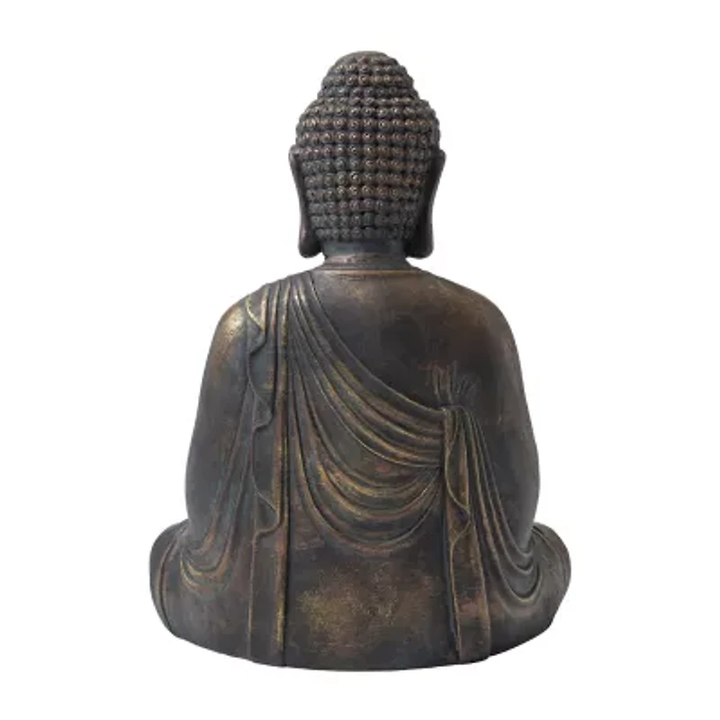 Glitzhome 22.75" Mgo Meditating Buddha Figurine